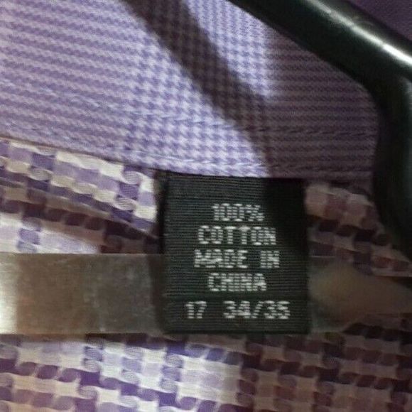 English Laundry Shirt, Button Up, Long Sleeve, Purple, Size 17-34/35 - Picture 5 of 5